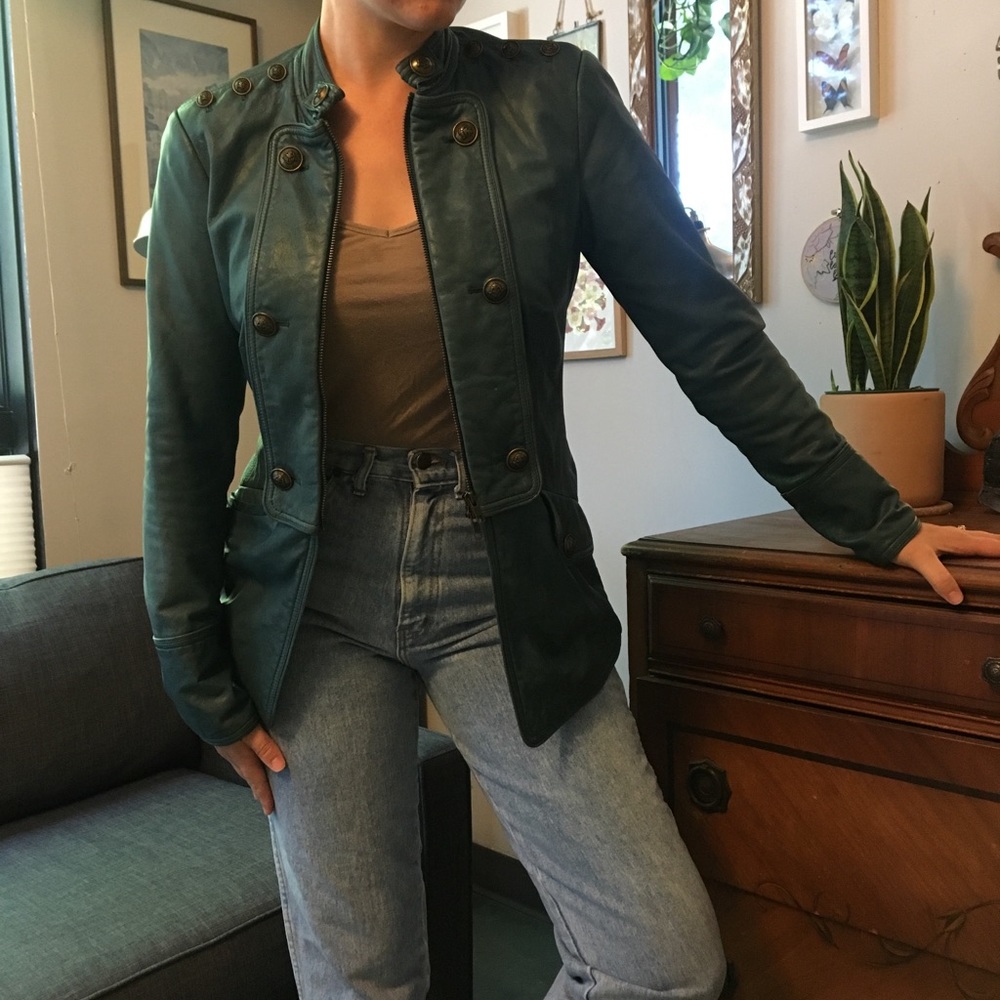 DVF unique 100% lamb leather jacket